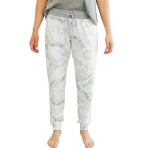 PJ Salvage Jogger Sweatpants Grey White Tie Dye Small